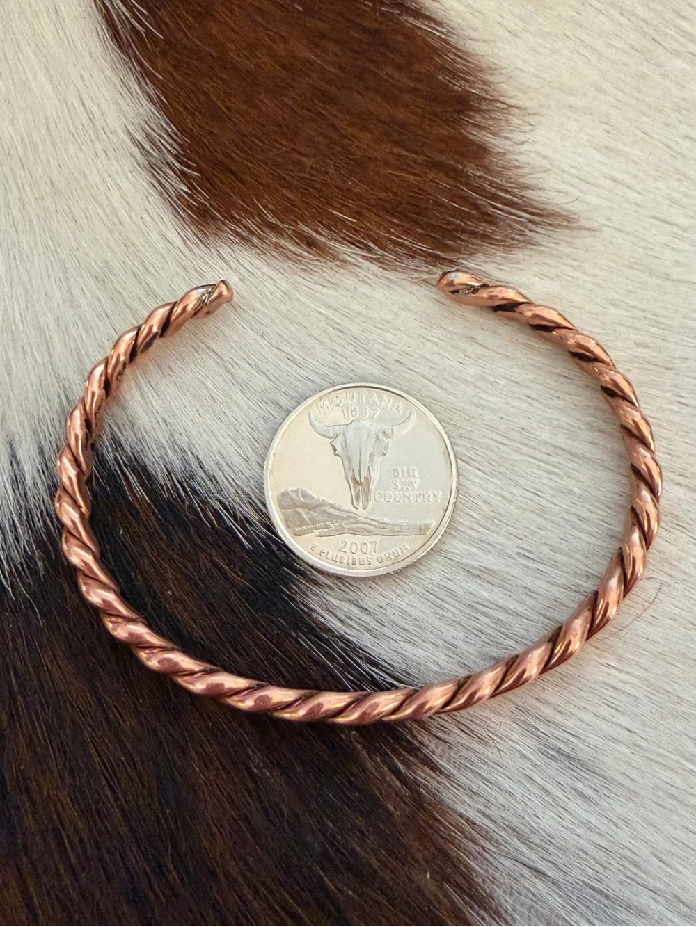 ❤️ UNISEX Native American Artisan Copper Braided Cuff ADJ 15.9 Grams New Mexico